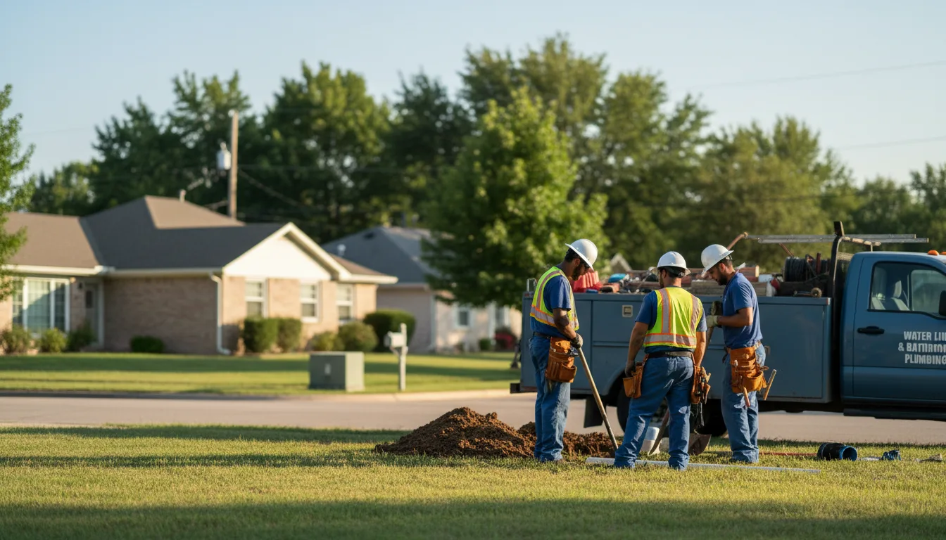 Residential water line and bathroom plumbing service in Green, KS